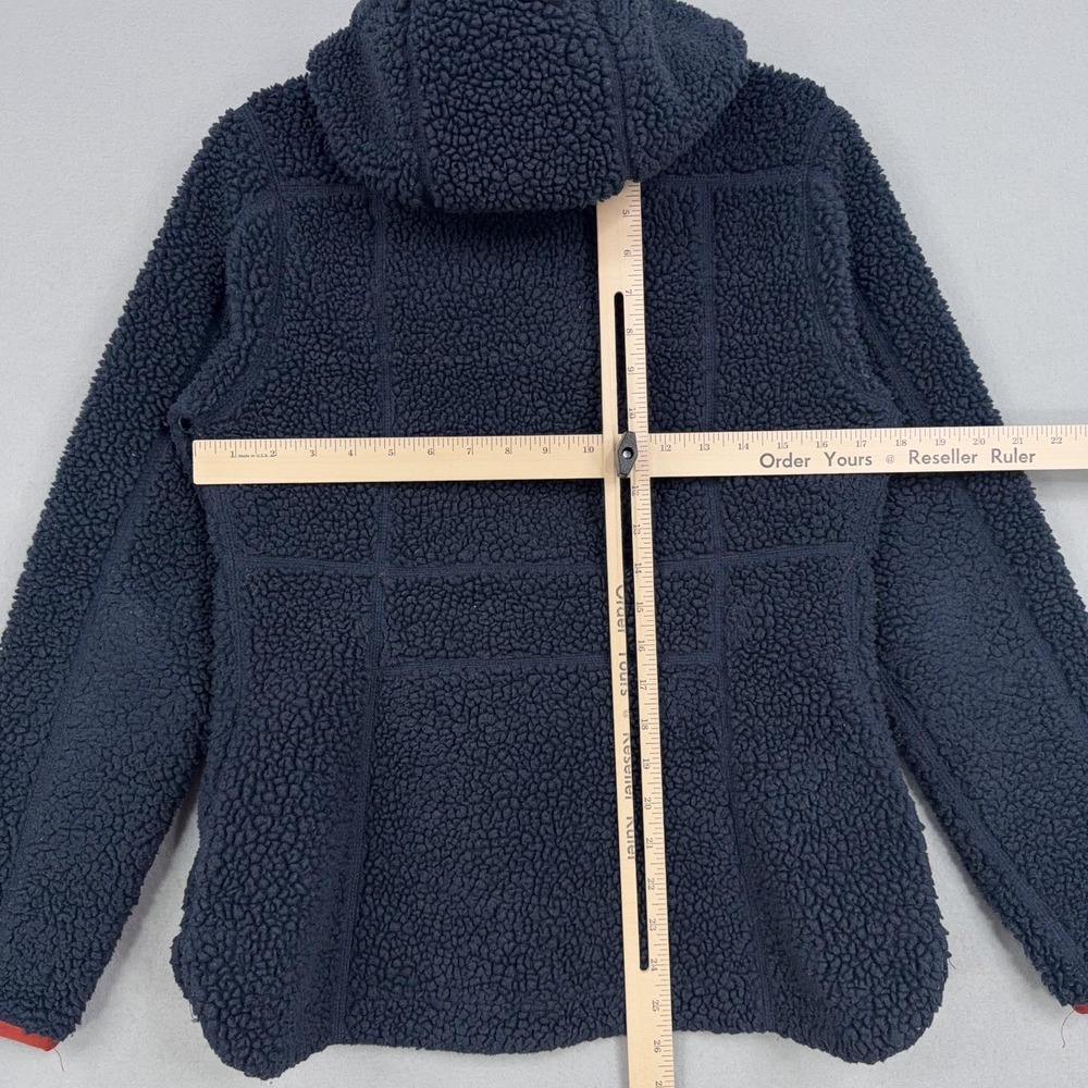 L.L.Bean Jacket Womens XS Mountain Pile Fleece Sherpa Blue Hooded Deep Pile Zip - Picture 8 of 11